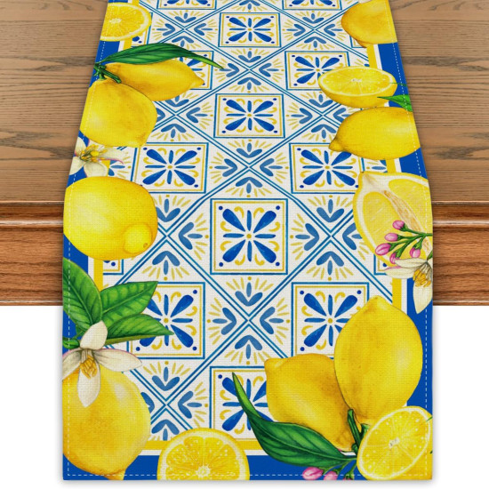 Lemon Pattern Table Runner